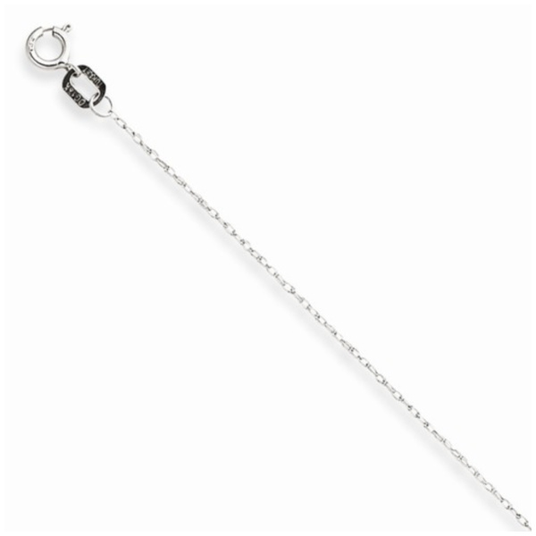 14k White Gold Carded Cable Rope Chain .60MM