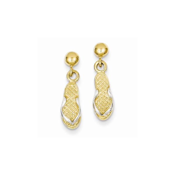 Bijou 14k Two-tone Gold Single Flip-Flop Post Earrings - Pricefalls ...